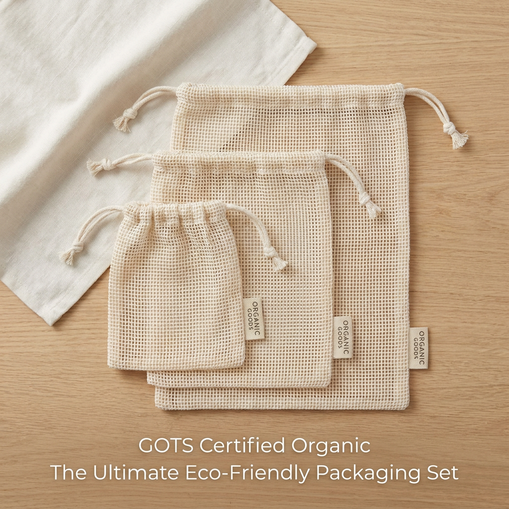Premium Cotton Mesh Bag Reusable Washable Produce Bag for Home Fruit Vegetable Toy Storage Eco Friendly Custom Logo Wholesale