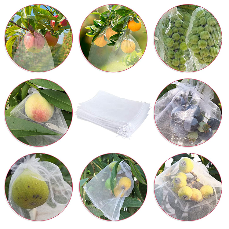 White Vineyard Grape mango Tomato apple Peach Anti Insect Net Mesh Fruit protection Bags,fruit Net Bag