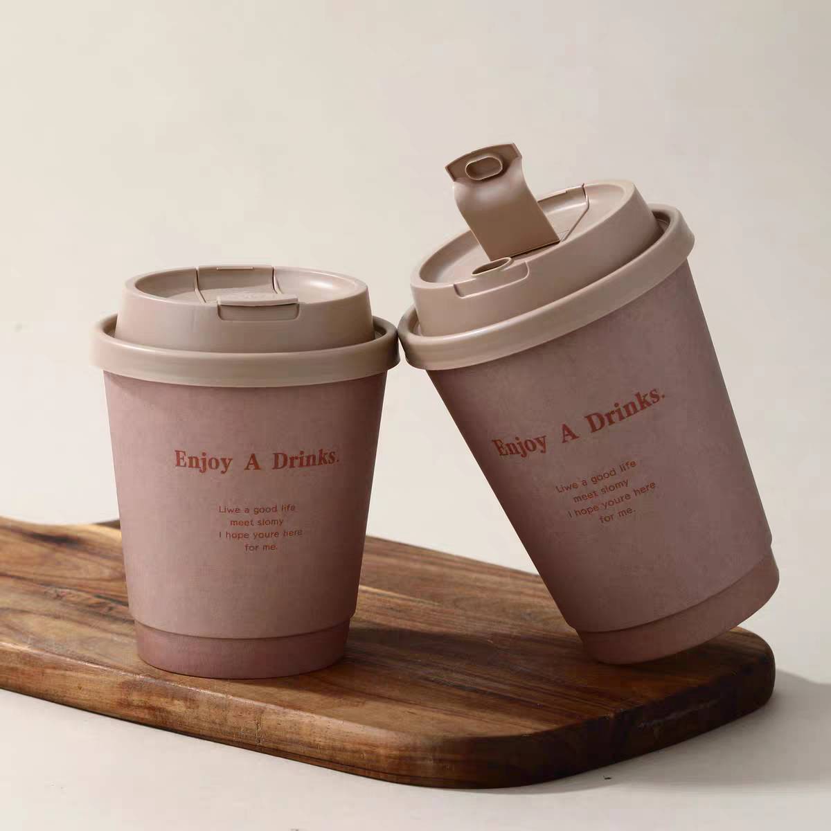 Custom-designed Disposable12oz Double-layer Hot Drink Paper Cups, Biodegradable Paper Cups With Lids, For Caf&eacute; Use