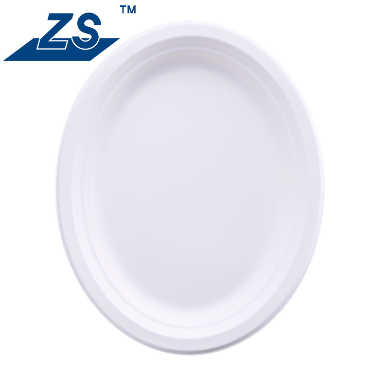 Modern Design Heavy Duty Disposable Bagasse Pulp Plate Compostable Made Corn Starch For Restaurants