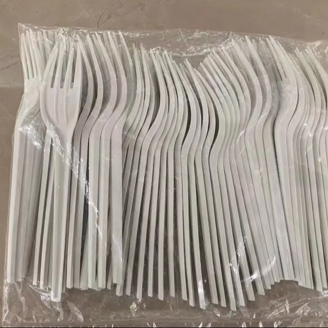 Wholesale Eco-friendly CPLA Disposable Take Away Spoon Knife Fork Cutlery Set