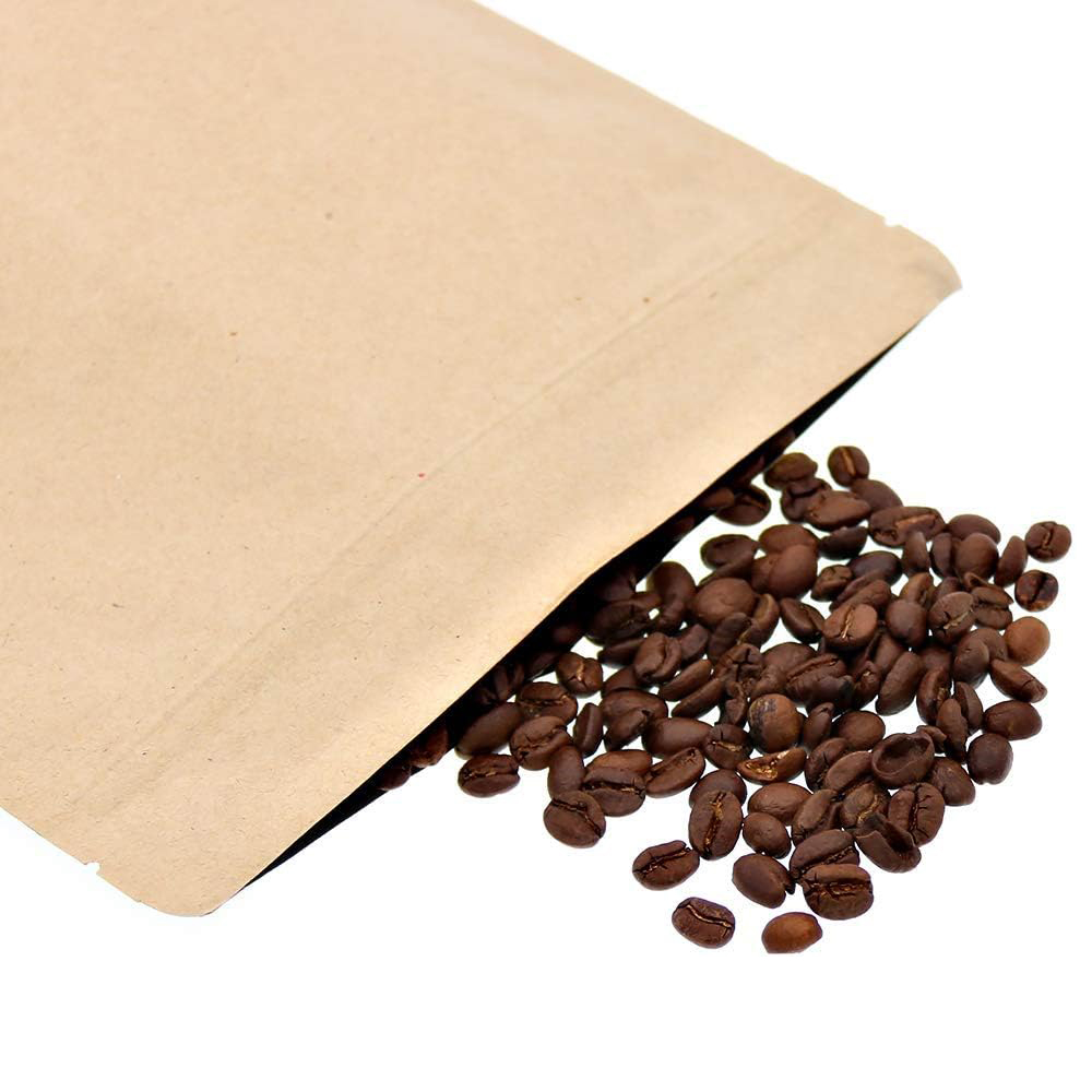 Kraft Spices Cereal Brown Zipper Food Bags Biodegradable Reusable Stand-Up Pouches Hot Sale High Quality Custom Kraft Paper Bag