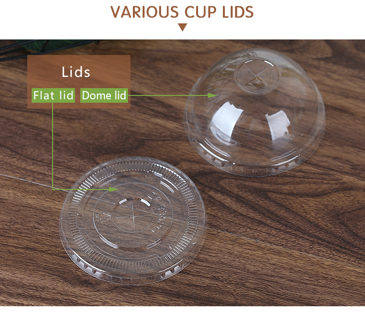 Customized Printed Juice Cold Cup PLA Biodegradable Disposable Clear Plastic Cup 14oz Cup With Lid