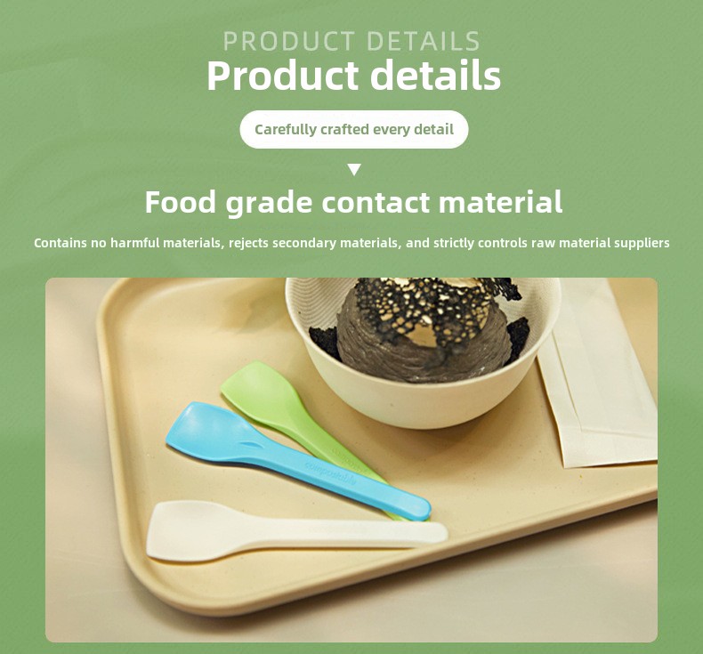 CPLA Ice Cream Spoon Eco-friendly Cornstarch Dessert Yogurt Spoons