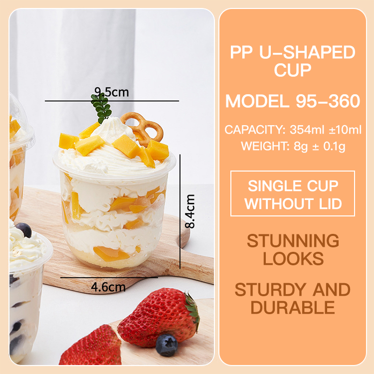 Personalized 95mm 360ml 500ml 600ml 12oz 16oz 24oz Disposable Clear PLA PET PP Plastic Cup With Lid