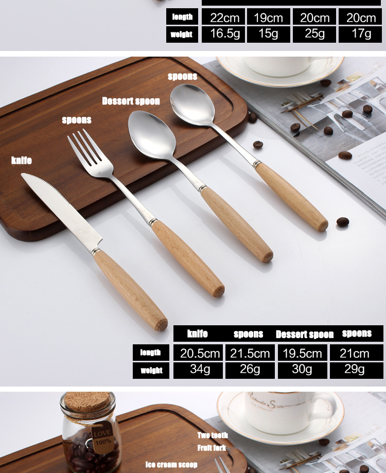Wooden Handle Cutlery Set View 6