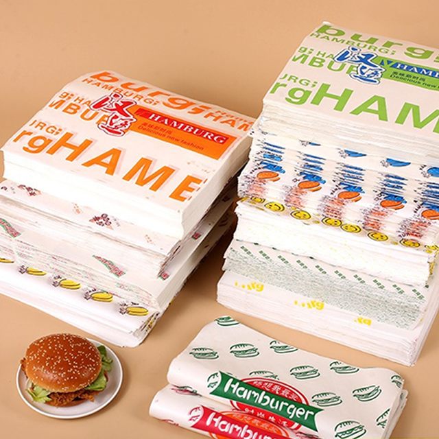 Wholesale Customized PE Coated Greaseproof Deli Wrap Paper Oil Proof Sandwich Hamburger Wax Paper for Food Bread Cakes