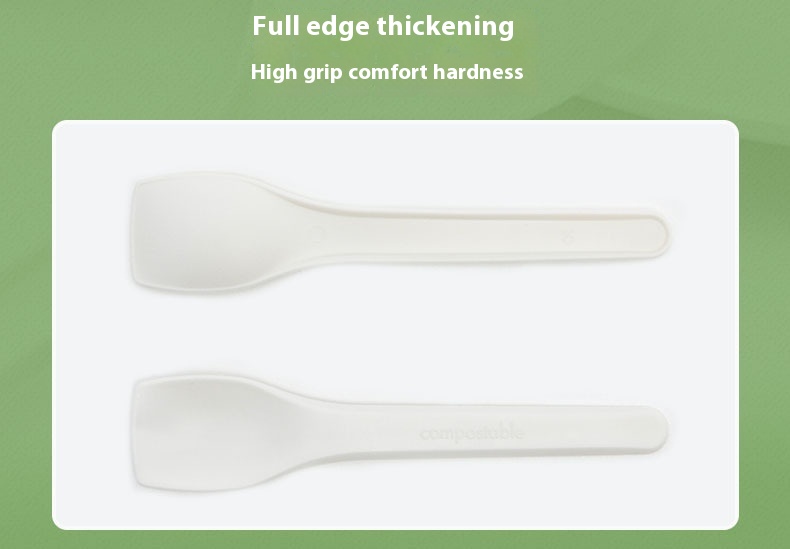 CPLA Ice Cream Spoon Eco-friendly Cornstarch Dessert Yogurt Spoons