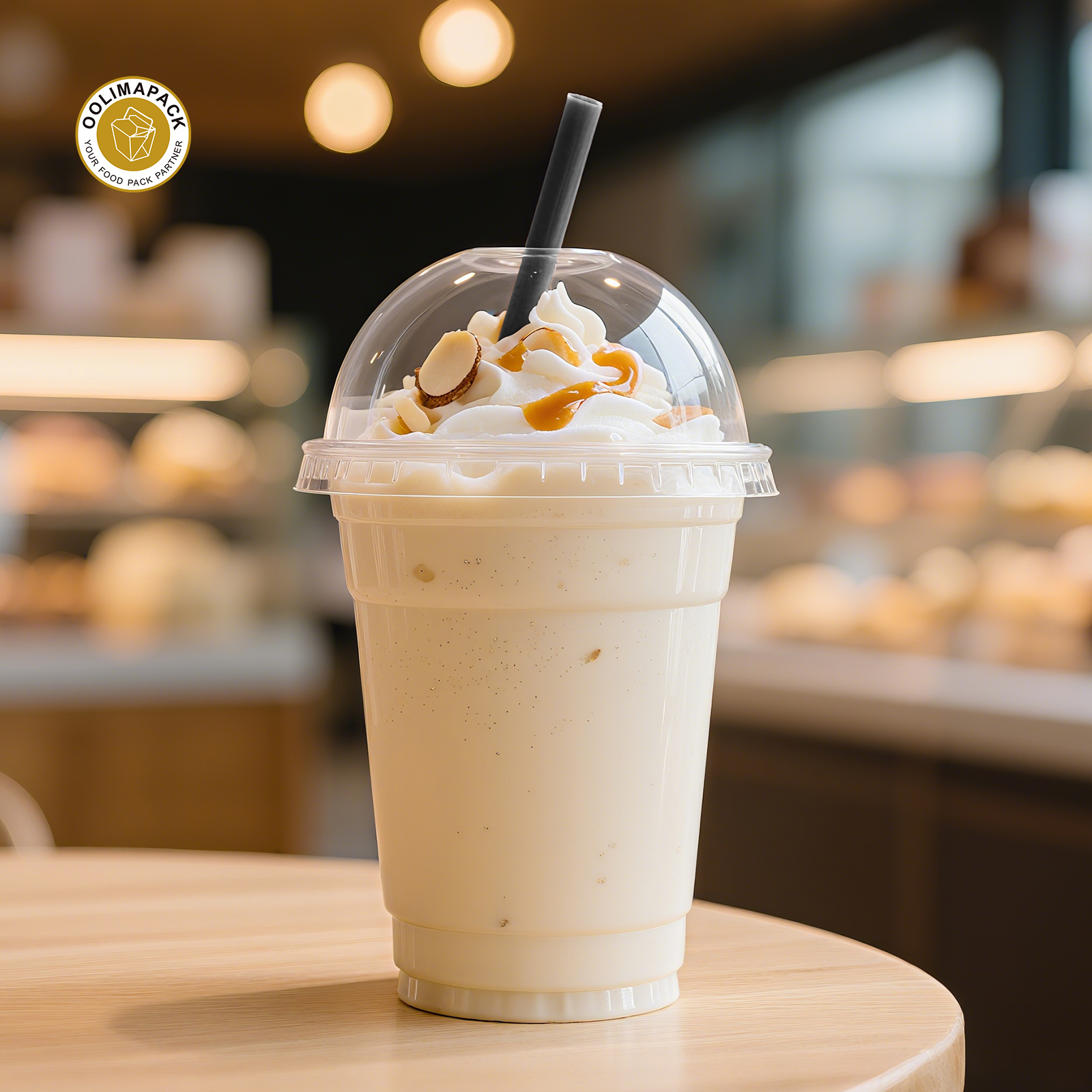OOLIAMPACK Custom Printed Logo Smoothie Cups Single Wall Tableware Tea Drink Food Ice Cream Champagne Soda Food Grade