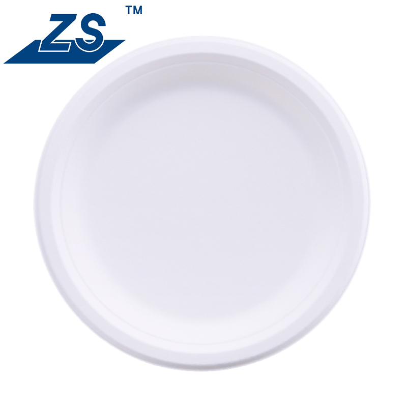 Modern Design Heavy Duty Disposable Bagasse Pulp Plate Compostable Made Corn Starch For Restaurants