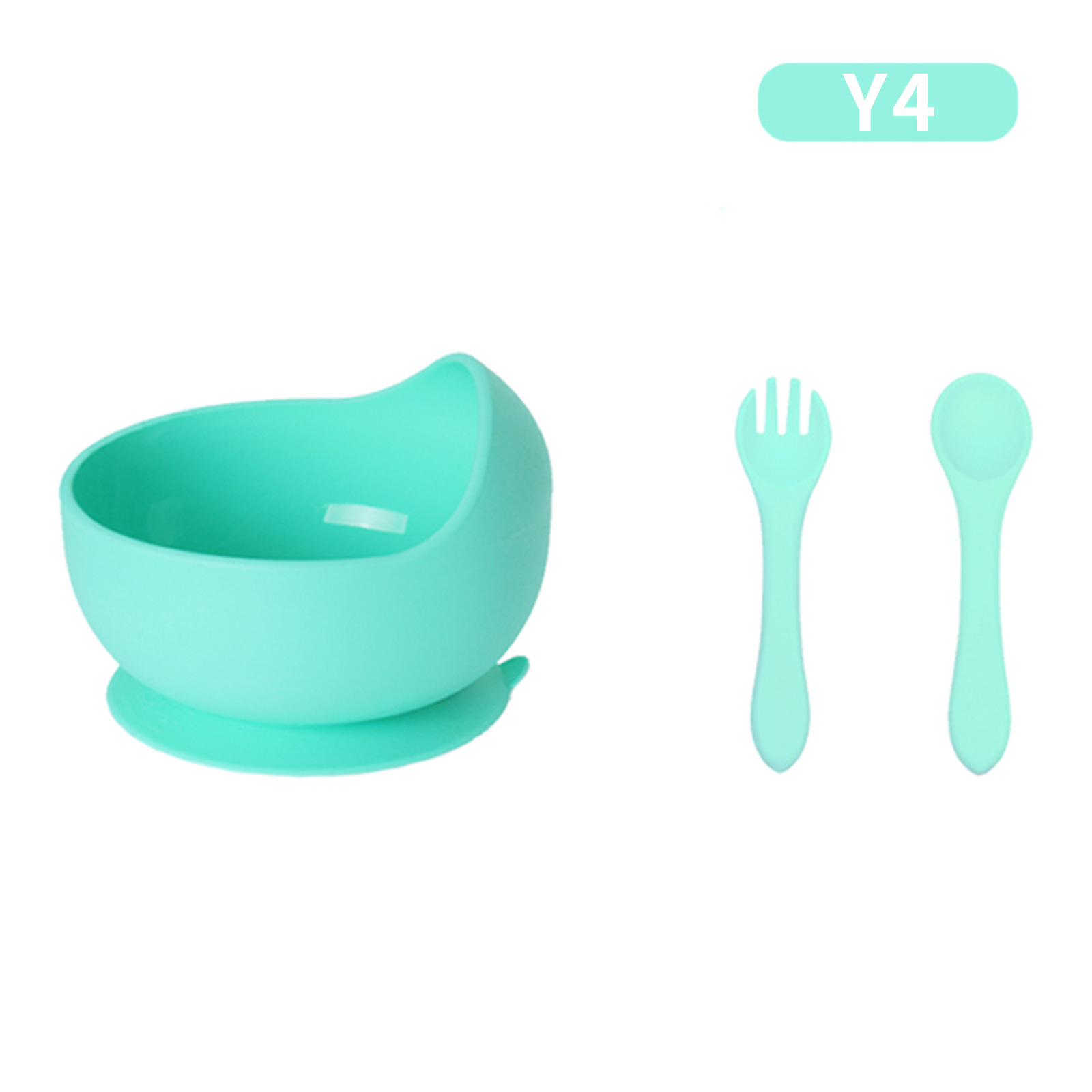 3PCS BPA-Free Food Grade Silicone Baby Feeding Set Includes Bowl Spoon Fork Kids Cutlery Personalized Baby Meal Set