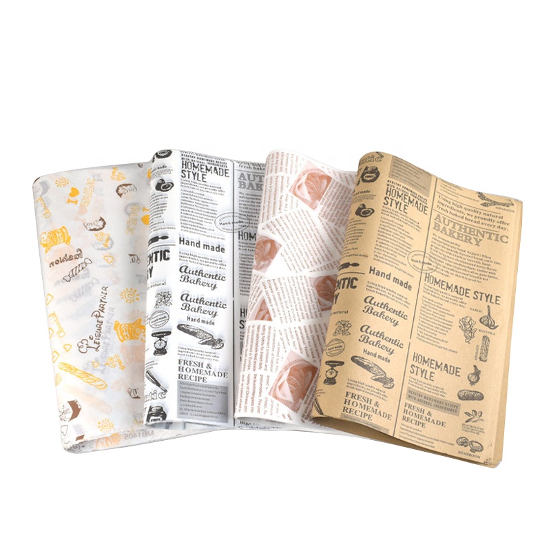 Printed Logo Size Wrap for Food Grade Butcher Wax Paper Burger Greaseproof Deli Meat Wrapping PE Coated Sandwich Paper