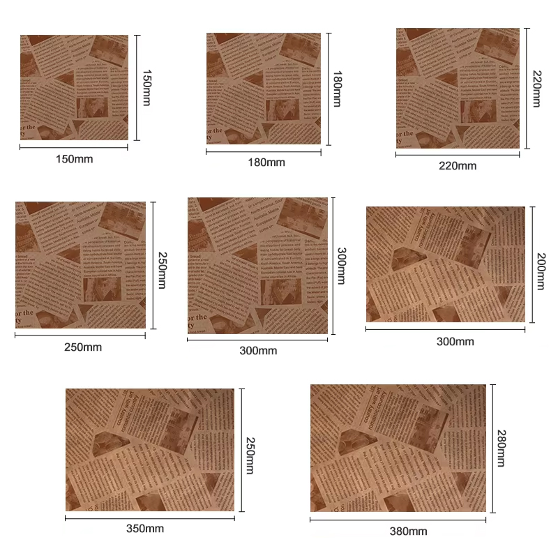 Customized Printed Brand and Size Food Grade Materials Greaseproof Paper Burger Wrapping Paper