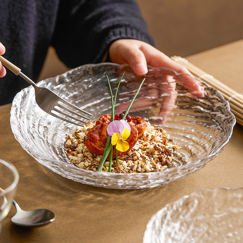 Canghai Glass Bowl, Fruit Salad Bowl, Premium Light Luxury Deep Plate, Creative Yogurt Bowl, Beautiful Household Fruit Plate