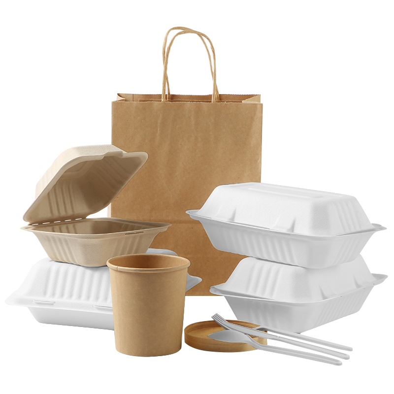 Wholesale Disposable Food Packaging Bagasse Sandwich Takeout Box Biodegradable Takeaway Food Container with Cheap Price
