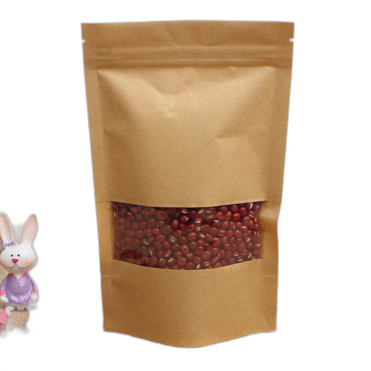 Stand up Brown Kraft Paper Resealable Ziplock Zipper Heat Sealable Food Storage Doypack Packaging Pouches Bag