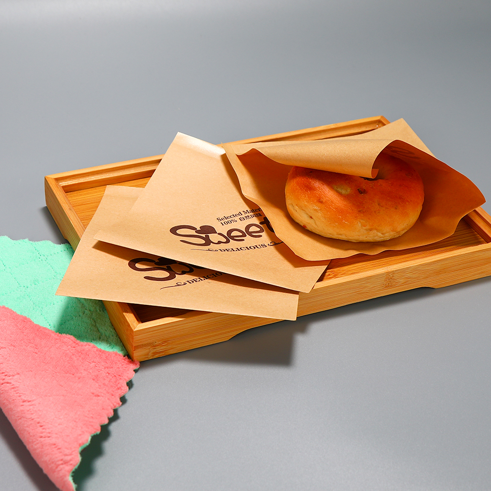 Custom Soft Pretzel Sandwich Wrappers Double Open Grease-Resistant Kraft Paper Bags for Snack Donuts Holder Croissant Paper Bag