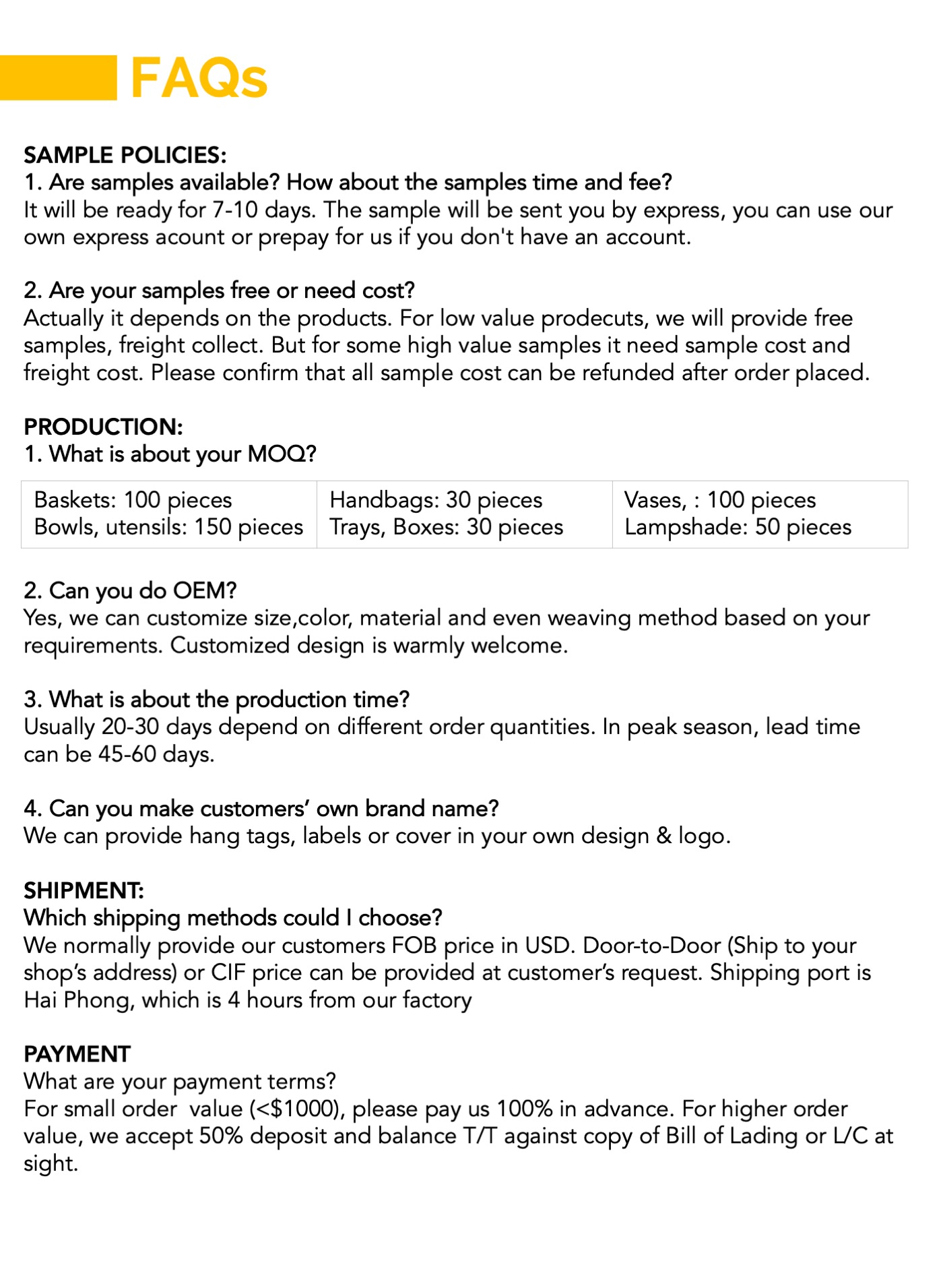 Payment processing details