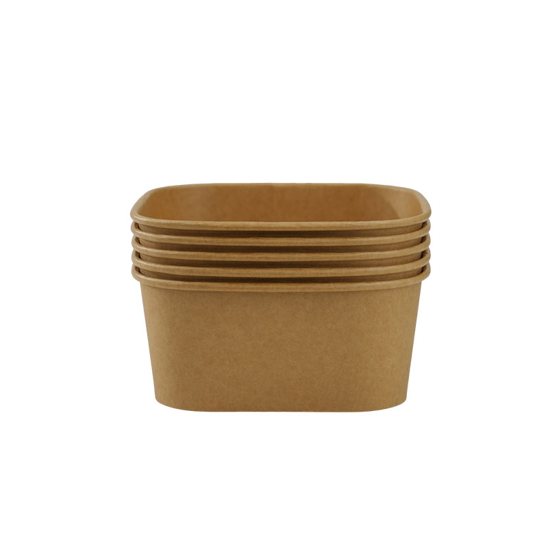 Eco Friendly Natural Kraft Salad Bowl 500ml-1500ml Sizes Biodegradable Compostable For Food Service Events