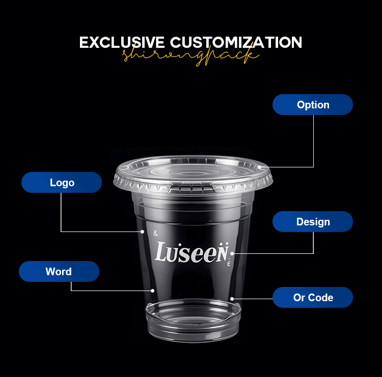 Eco-Friendly 12oz Disposable PET Plastic Cup Crystal Clear Single Wall Sip Lid for Cold Drink Packaging