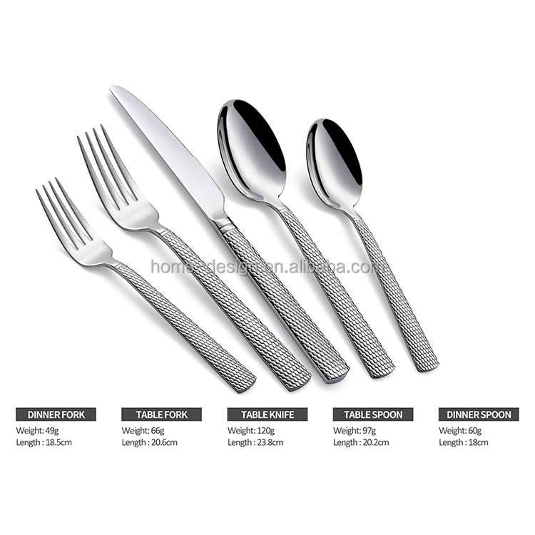 HighSS304 Stainless Steel Spoon and Fork Set with Mirror Polish Eco-Friendly Modern Cutlery for Hotel Wedding Kitchenware