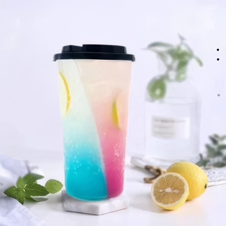 26oz Disposable PP Plastic Twin Split Coffee Cups With Lids 2 Compartment Household Drinkware For Parties CN