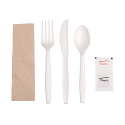 ECOLIFE Biodegradable Cornstarch Cutlery Set Disposable Fork Knife Spoon Heat Resistant Food Grade Eco-Friendly Tableware for