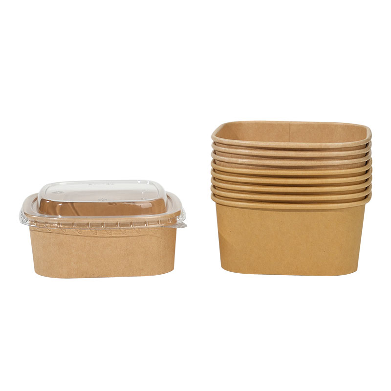 100% Compostable Natural Kraft Salad Bowl Thickened Construction Biodegradable For Restaurant Catering Events