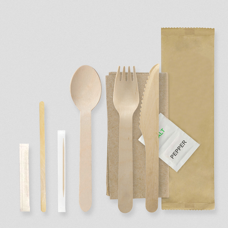 Biodegradable Disposable Cutlery Spoon Fork Knife Set Eco Cutlery With Paper