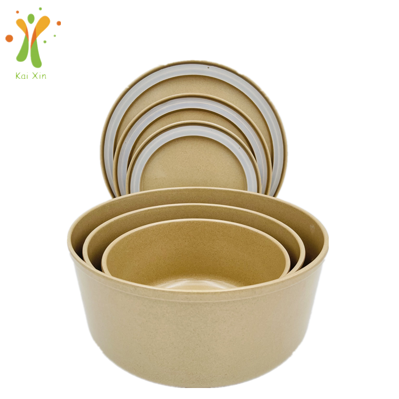 Eco-friendly Biodegradable Rice Husk Plant Fiber Salad Bowls Gift Sets Kitchen Bowl Set