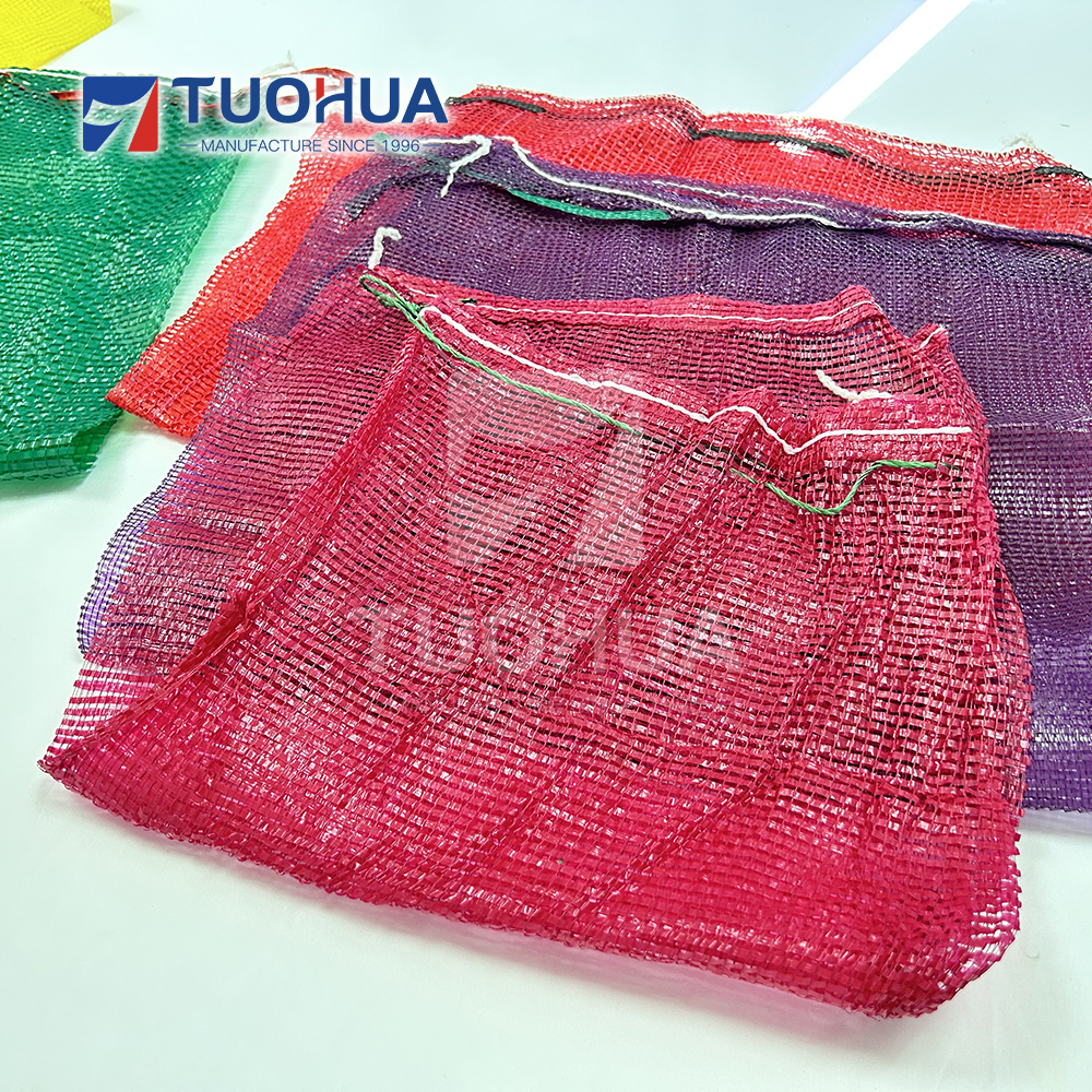 Mesh Onion Bags, Reusable Drawstring Fresh Produce Storage Bags for Onions, Vegetables, Potatoes, Citrus, Crawfish Firewood