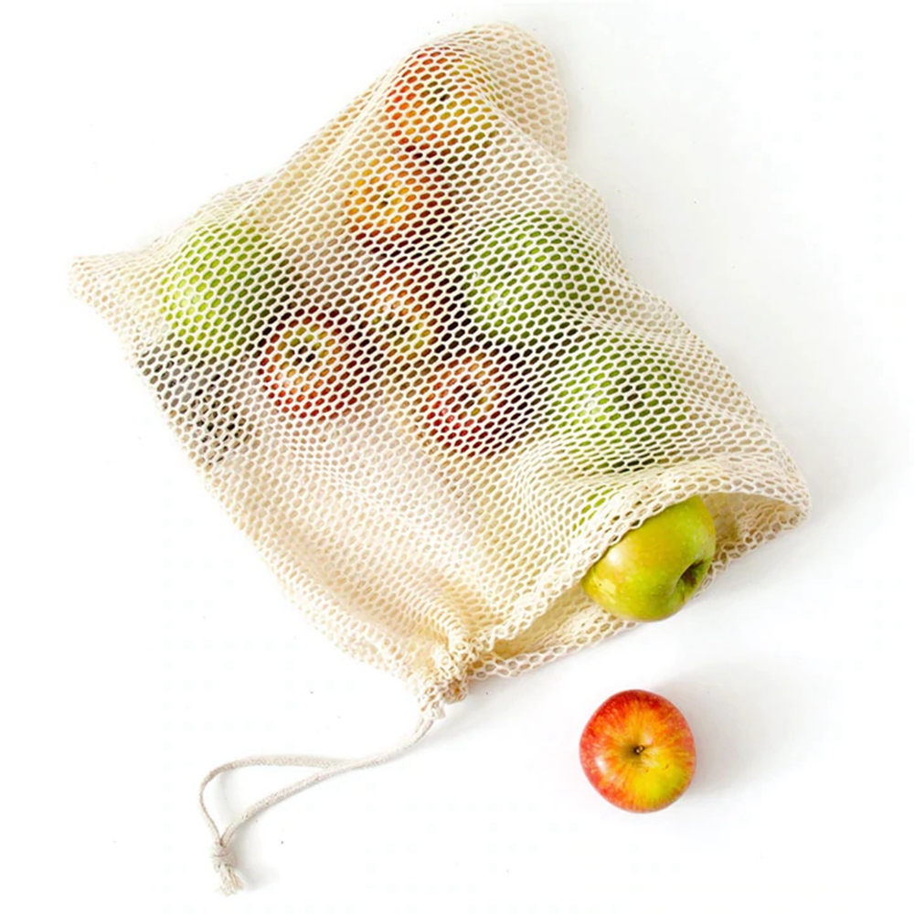 FeiFei Reusable Organic Cotton Produce Bags Washable Fruit Vegetable Cotton Mesh Laundry Bag