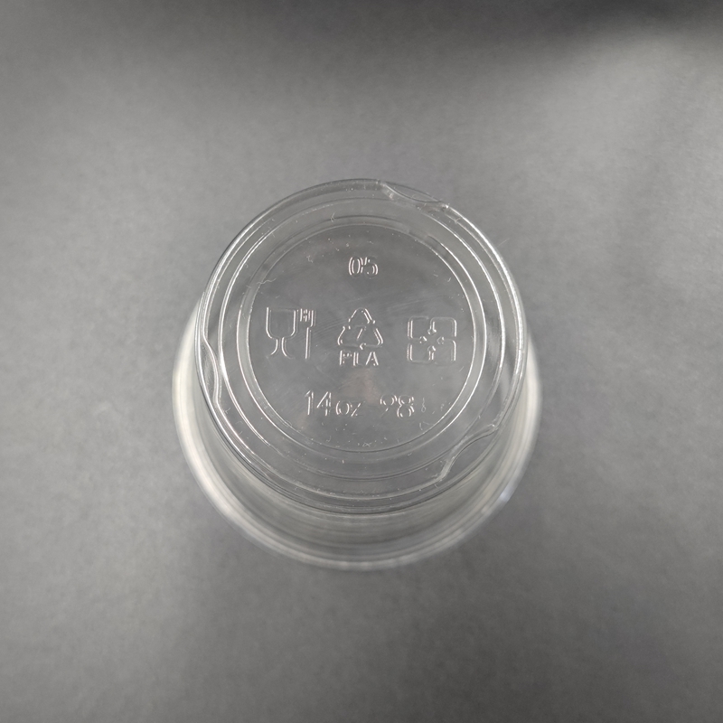 Customized Printed Juice Cold Cup PLA Biodegradable Disposable Clear Plastic Cup 14oz Cup With Lid