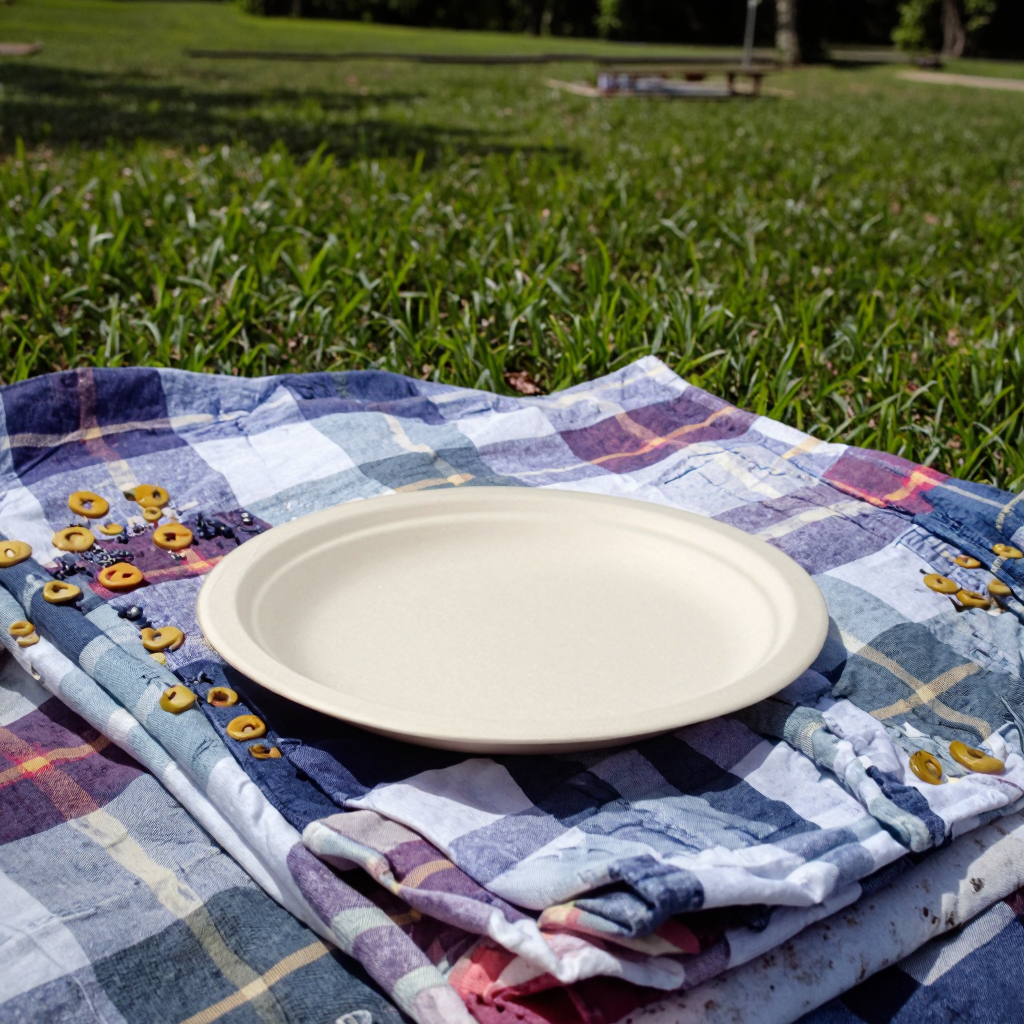 Food Grade Sugarcane Bagasse Disposable Plates Sugar Cane Bamboo Paper Pulp Bio Compostable Degradable Dish For Party