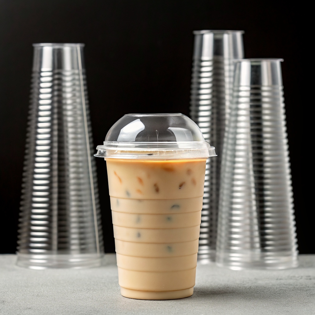 Custom Clear Disposable PET PP PLA Cups with Embossed Lids for Iced Coffee Boba Smoothie Milkshake Juice Takeaway &amp; Bubble Tea