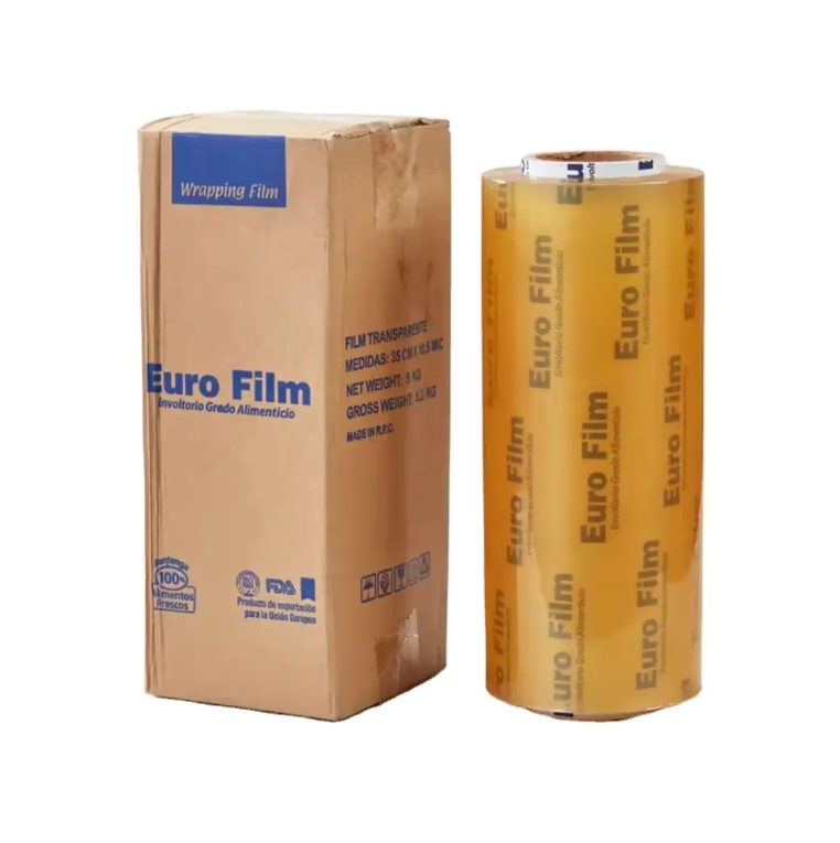 High Quality PVC Cling Film For Food Wrap 45cm X 1500m 35cm*10.5mic*1500m Jumbo Roll Clear Food Wrapping Film Food Cling Wrap