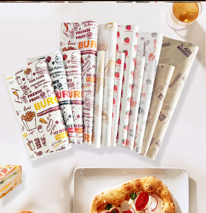 Food Grade Hamburger Wrapper, Greaseproof Paper, Beef Paper