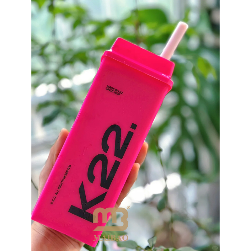 Custom Eco Recyclable Disposable Takeout PP Clear Rectangle Cold Drink Boba Fruit Tea Yoghurt Slush Square Plastic Cup With Lid