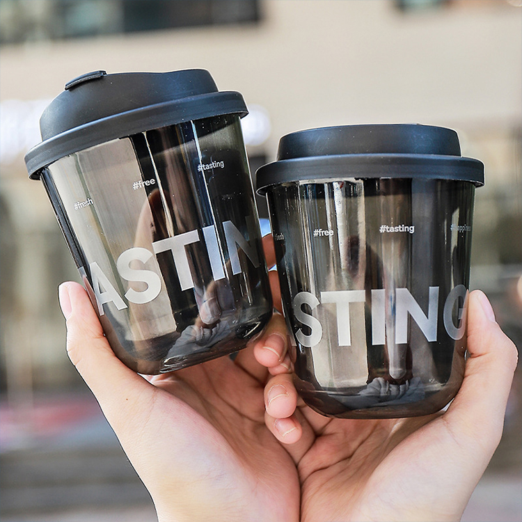 Eco Friendly Cold Beverage Black Pet U Shape Cup With Lid For Ice Coffee Disposable Juice Cups Milk Tea Plastic Cup With Logo