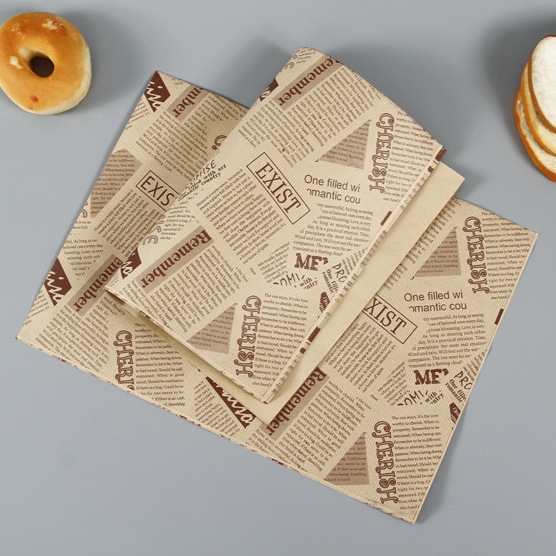 Custom Printed Food Grade Greaseproof Wrapping Paper With Logo for Sandwich Burger and Burrito Deli Bakery Use Baking Paper
