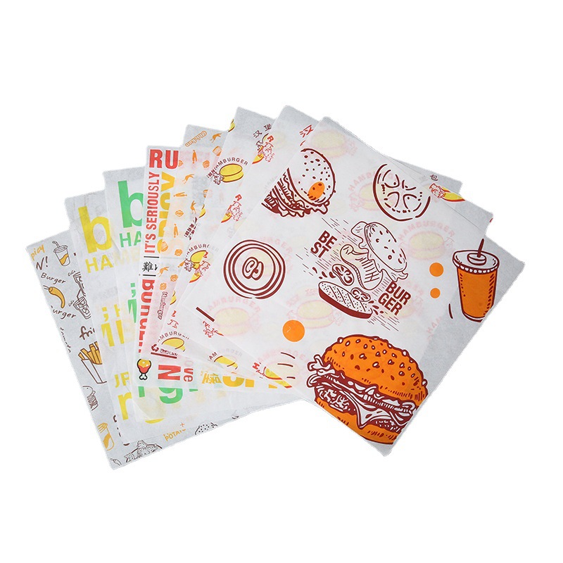 Food Grade Greaseproof Papers Oil-Proof Wrapping Wax Wrap Paper for BBQ Sandwich Hamburgers
