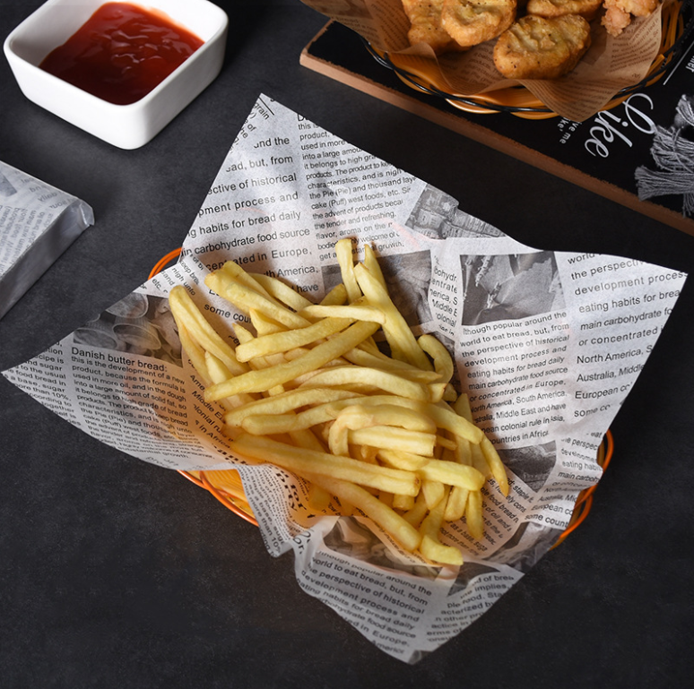 Custom Logo Printing Hamburger Packaging Grease Proof Tissue Paper Sandwich Wrapping Greaseproof Shawarma Food Grade Wax Paper