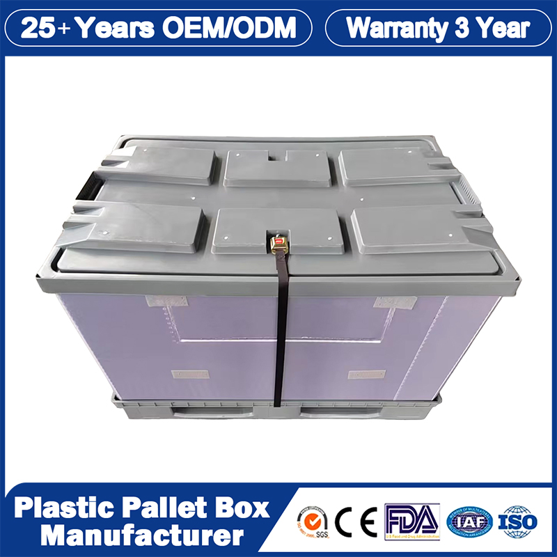 1200*1000*975mm/1200*1000*1000mm/1350*1150 Lightweight Customized Plastic Foldable Large Heavy Duty Pallet Collapsible Bulk Save Space Container with Lid