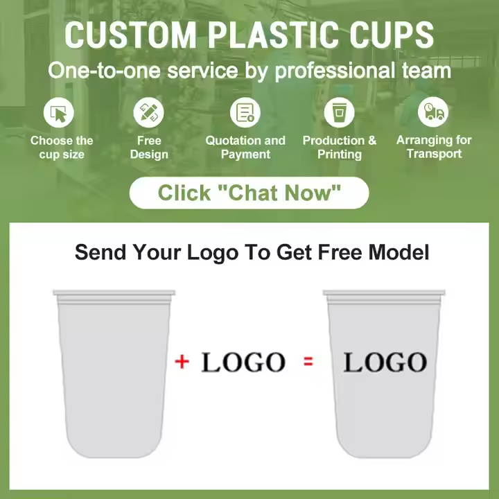 Customized Disposable PET Plastic Cups Clear U-Shaped Lid For Takeaway Cold Drinks Ice Coffee Lemon Juice Bubble Tea Vodka Milk