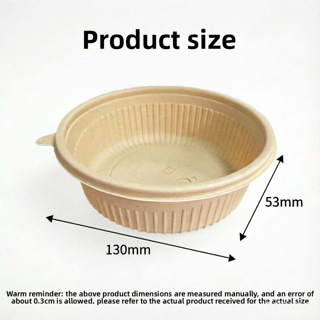 Wholesale Disposable Oil-proof Rice Husk Salad Bowl Lid Microwavable BPA Free For Noodles Cookies Take-out Delivery