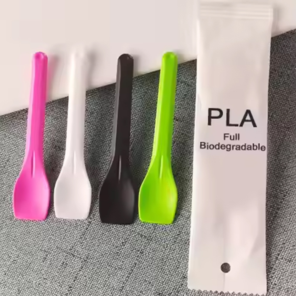 CPLA Ice Cream Spoon Eco-friendly Cornstarch Dessert Yogurt Spoons