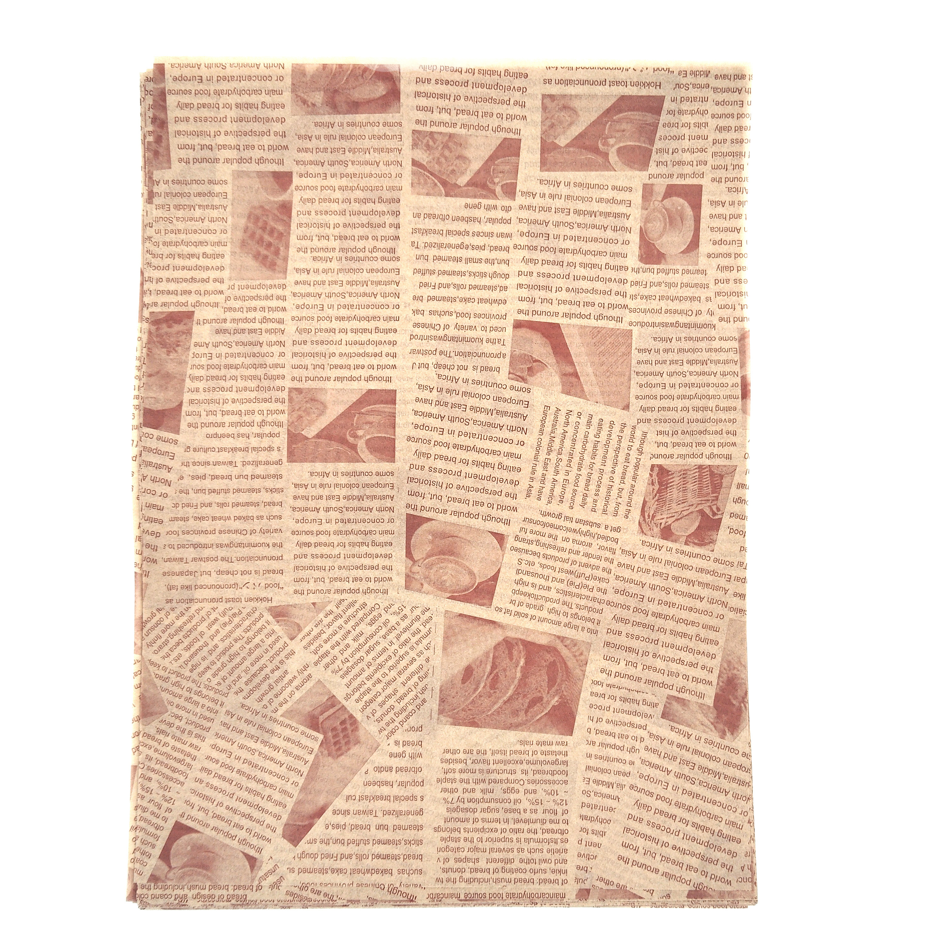 Custom Printed Waterproof Wax Food Wrapping Paper Greaseproof Sandwich Burger Packaging Sheets Fast Food Restaurant Takeaway