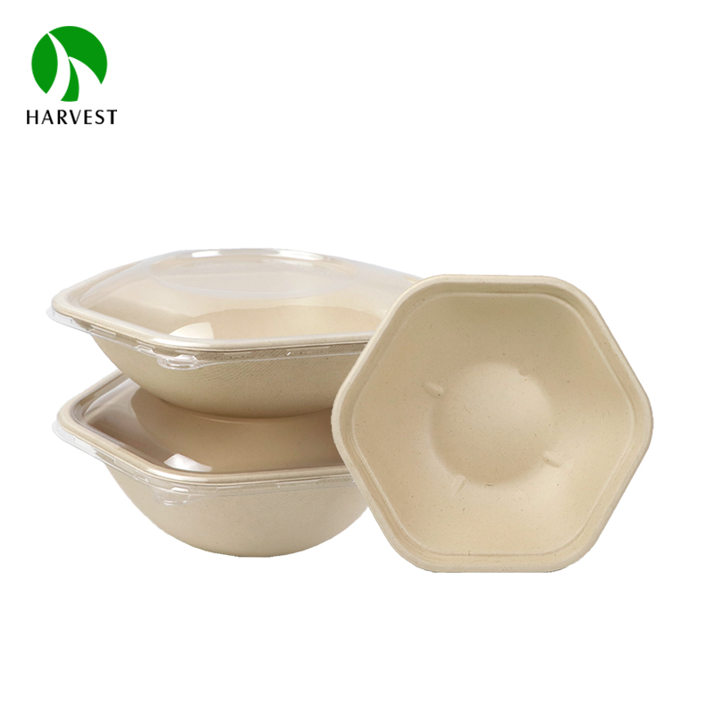 Biodegradable Disposable Food Packaging No Added Pfas Container Bagasse Sugarcane Food Container with No Added PFAS