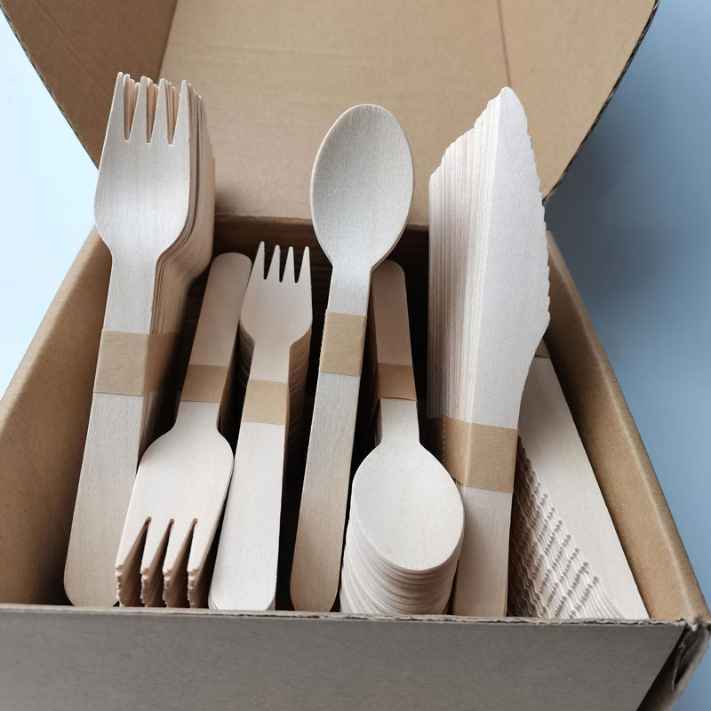 Biodegradable Disposable Cutlery Spoon Fork Knife Set Eco Cutlery With Paper