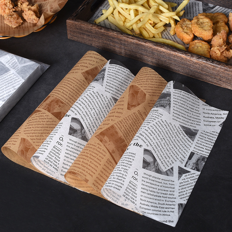 Custom Logo Printing Hamburger Packaging Grease Proof Tissue Paper Sandwich Wrapping Greaseproof Shawarma Food Grade Wax Paper